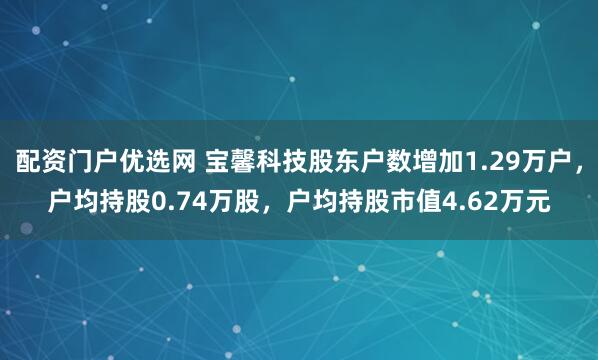 配资门户优选网 宝馨科技股东户数增加1.29万户，户均持股0.74万股，户均持股市值4.62万元