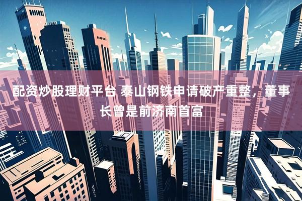 配资炒股理财平台 泰山钢铁申请破产重整，董事长曾是前济南首富
