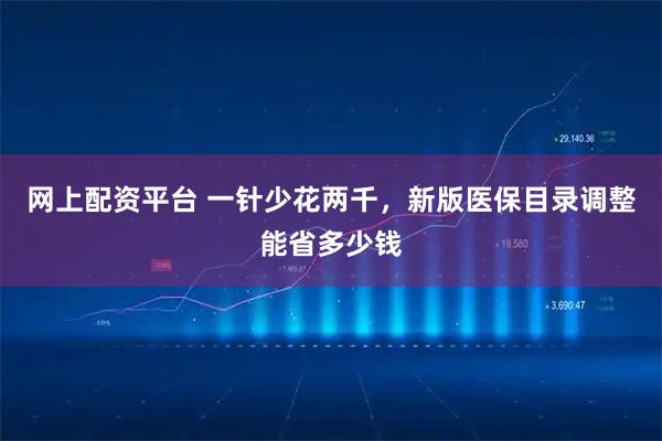 网上配资平台 一针少花两千，新版医保目录调整能省多少钱